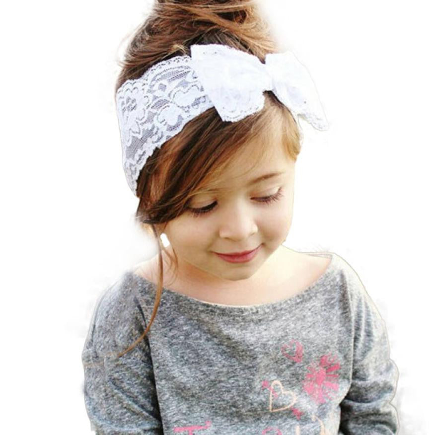 Girls Lace Big Bow Hair Band